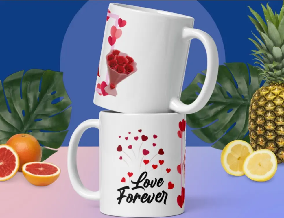 White glossy mug - Valentine Special GiFt - 2