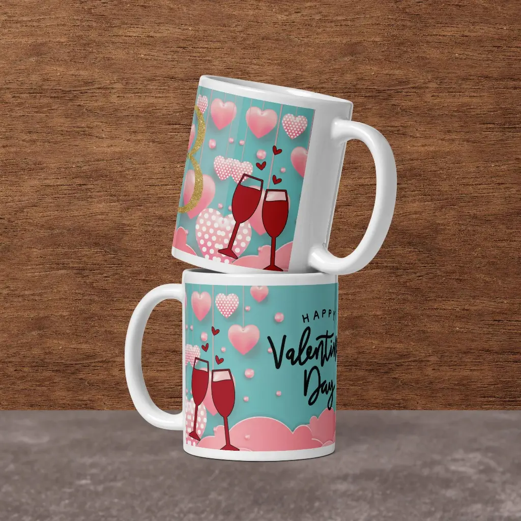 White glossy mug - Valentine Special GiFt - 3